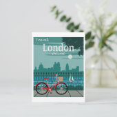 Travel London, England Retro Briefkaart (Staand voorkant)