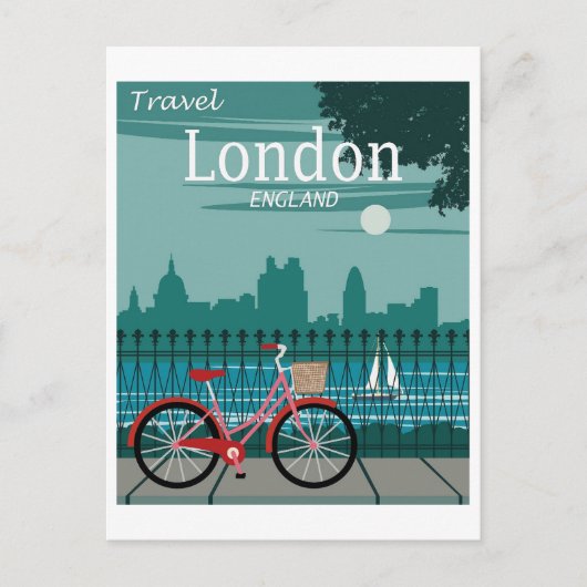 Travel London, England Retro Briefkaart (Voorkant)