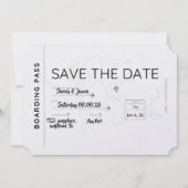 travel lover save the date boarding pass (Voorkant)