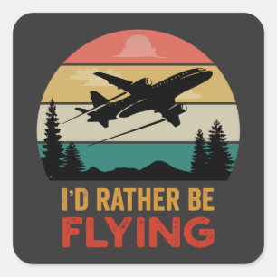 Travel Lover Vliegtuig Avontuur Vierkante Sticker