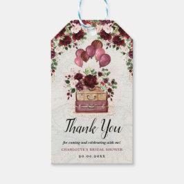 Travel Map-ballonnen Burgundy Blush Vrijgezellenfe Cadeaulabel