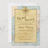 Travel Map Bridal Shower Uitnodiging (Voorkant)