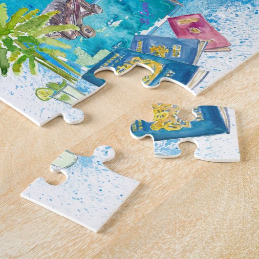 Travel Map Saint Lucia Antilles Legpuzzel (Zijkant)