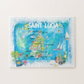 Travel Map Saint Lucia Antilles Legpuzzel (Horizontaal)