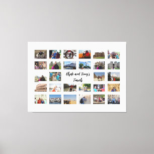 Travel Memories Collage 36 x 24 witte achtergrond Canvas Afdruk