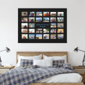 Travel Memories Collage 36 x 24 zwarte achtergrond Canvas Afdruk (Insitu (Slaapkamer))