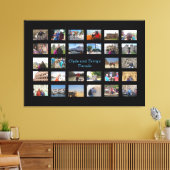 Travel Memories Collage 36 x 24 zwarte achtergrond Canvas Afdruk (Insitu (Woonkamer))