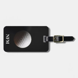 Travel Monogram Sport Witte Golf Ball op Zwart Bagagelabel