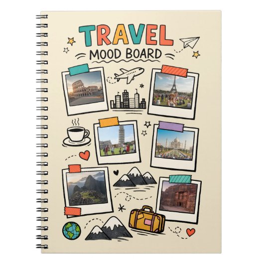 Travel Mood Board Dream Trip Journal Cover Notitieboek (Voorkant)