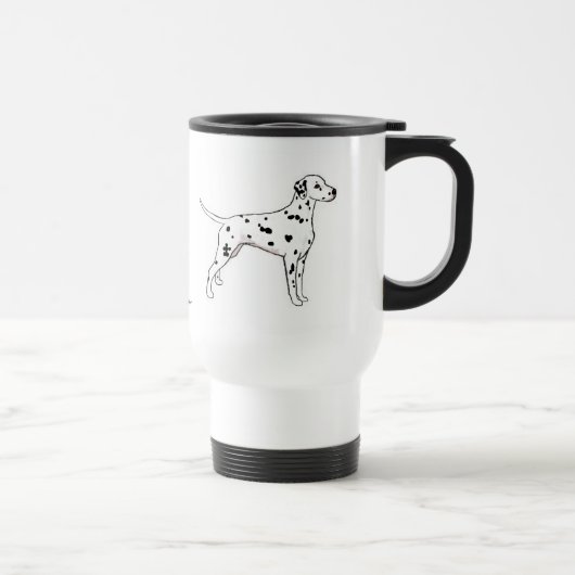 Travel Mug: Dalmatiaans met zwarte spotprenten Reisbeker (Rechts)