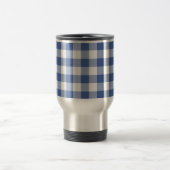 Travel Mug, donkerblauw Check Gingham zonder morse Reisbeker (Center)