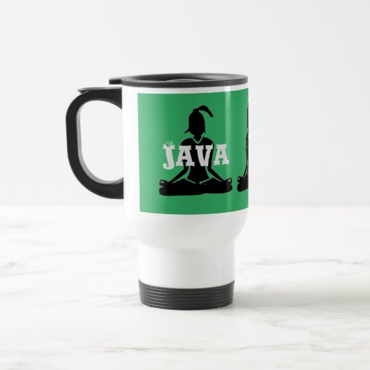Travel Mug (Groen en Wit) Reisbeker (Links)