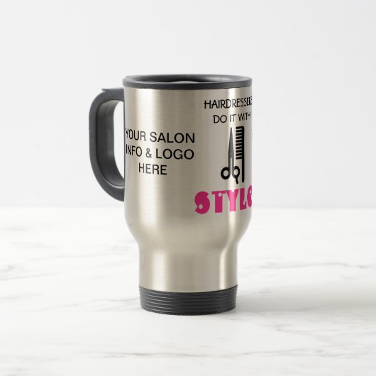 TRAVEL MUG/HAIRSTYLE REISBEKER (Voorkant links)