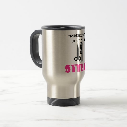 TRAVEL MUG/HAIRSTYLE REISBEKER (Voorkant links)