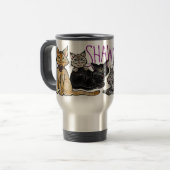 Travel Mug, Happy Alley Cats, aangepaste naam Reisbeker (Voorkant links)
