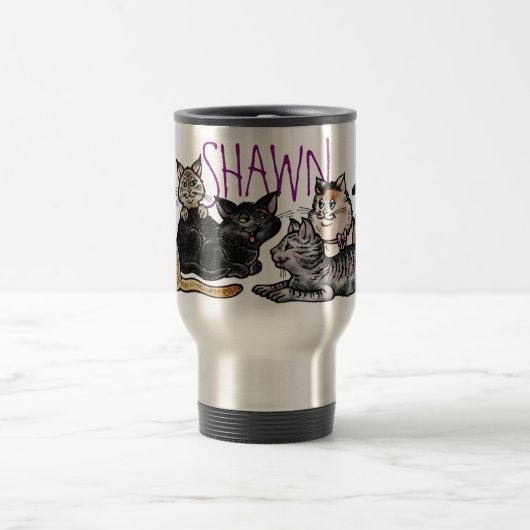 Travel Mug, Happy Alley Cats, aangepaste naam Reisbeker (Center)