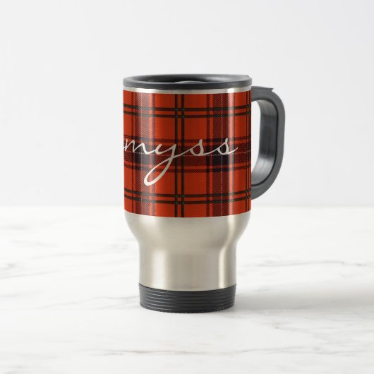 Travel Mug Heart Tartan Wemyses - Personaliseer Reisbeker (Voorkant rechts)
