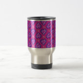 Travel Mug, Heartsand Flowers, Magenta en Mauve Reisbeker (Center)