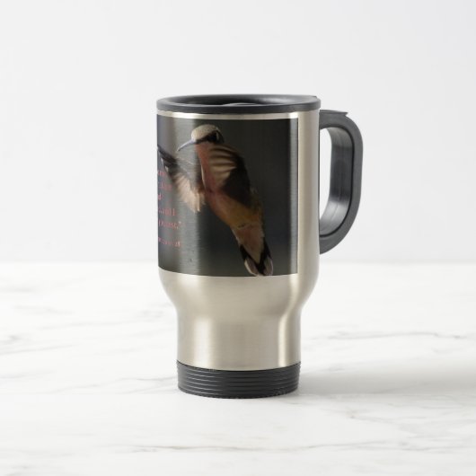 Travel mug... Hummingbird...rust Reisbeker (Voorkant rechts)