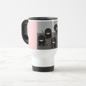 Travel Mug Kinder / Tiener - Ninja Roze Reisbeker (Voorkant links)