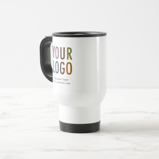 Travel Mug met Custom Company Logo Promotion Reisbeker (Voorkant links)