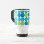 Travel Mug met deksel, Blue Moons Pattern Reisbeker (Voorkant links)