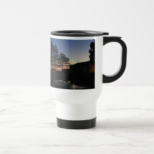 Travel mug met handvat zonnefoto's met pines reisbeker (Rechts)