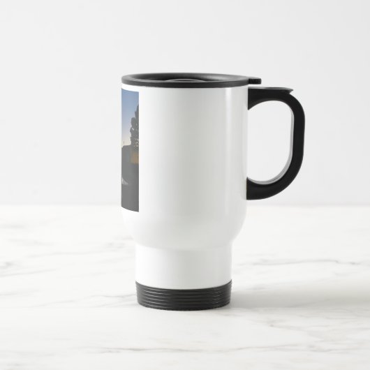 Travel mug met handvat zonnefoto's met pines reisbeker (Rechts)