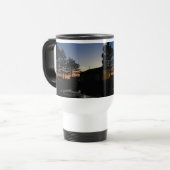 Travel mug met handvat zonnefoto's met pines reisbeker (Voorkant links)