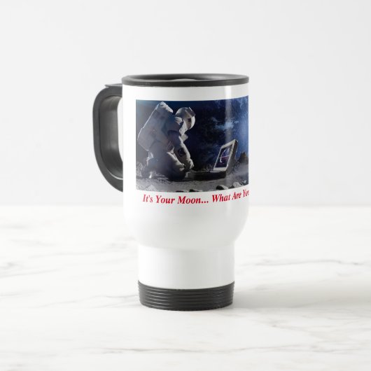 Travel Mug met TLI Astronaut Reisbeker (Voorkant links)