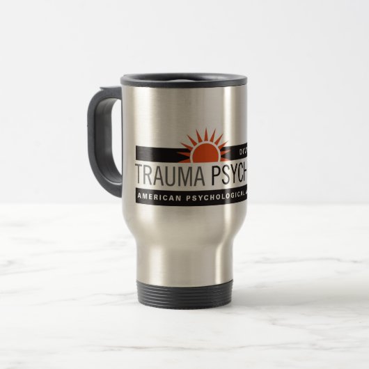 Travel Mug met Trauma Logo Reisbeker (Voorkant links)