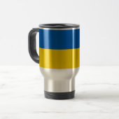 Travel Mug met vlag van Oekraïne Reisbeker (Voorkant links)