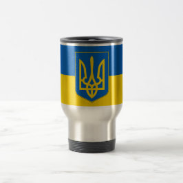 Travel Mug met vlag van Oekraïne Reisbeker