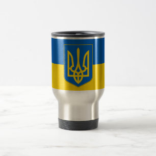 Travel Mug met vlag van Oekraïne Reisbeker