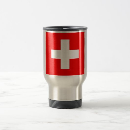 Travel Mug met vlag van Zwitserland Reisbeker (Center)
