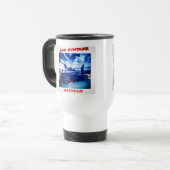 Travel Mug met War Syntaire Accelerate Artwork Reisbeker (Voorkant links)