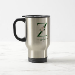Travel Mug Monogram floral with Name Reisbeker