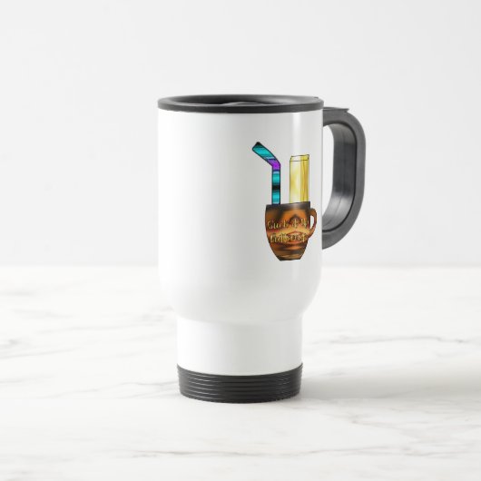 Travel Mug steekt de kop omhoog. (Voorkant rechts)