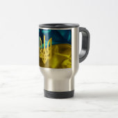 Travel Mug van de Oekraïense vlag en Tryzub Reisbeker (Voorkant rechts)