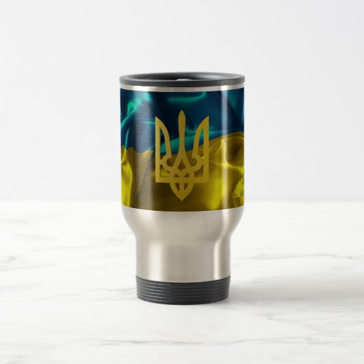 Travel Mug van de Oekraïense vlag en Tryzub Reisbeker (Center)