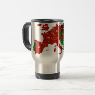 Travel Mug voor de taalkaart van Tea Europe Reisbeker