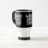 Travel Mug – WAKE UP & SLAY Bold Motivational Reisbeker (Voorkant links)