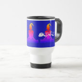 Travel Mug (wit en blauw) Reisbeker (Voorkant rechts)