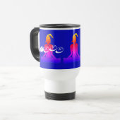 Travel Mug (wit en blauw) Reisbeker (Voorkant links)