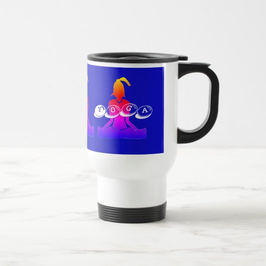 Travel Mug (wit en blauw) Reisbeker (Rechts)