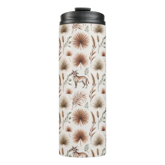 Travel mug with a pattern of brown and green thermosbeker (Voorkant)