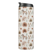 Travel mug with a pattern of brown and green thermosbeker (Geroteerd rechts)