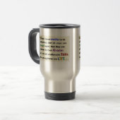 Travel mug with a pro-life message. reisbeker (Voorkant links)