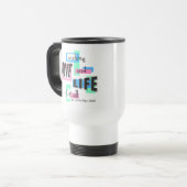 Travel mug with a pro-life message. reisbeker (Voorkant links)