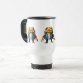 Travel mug with custom name and frog image reisbeker (Voorkant links)